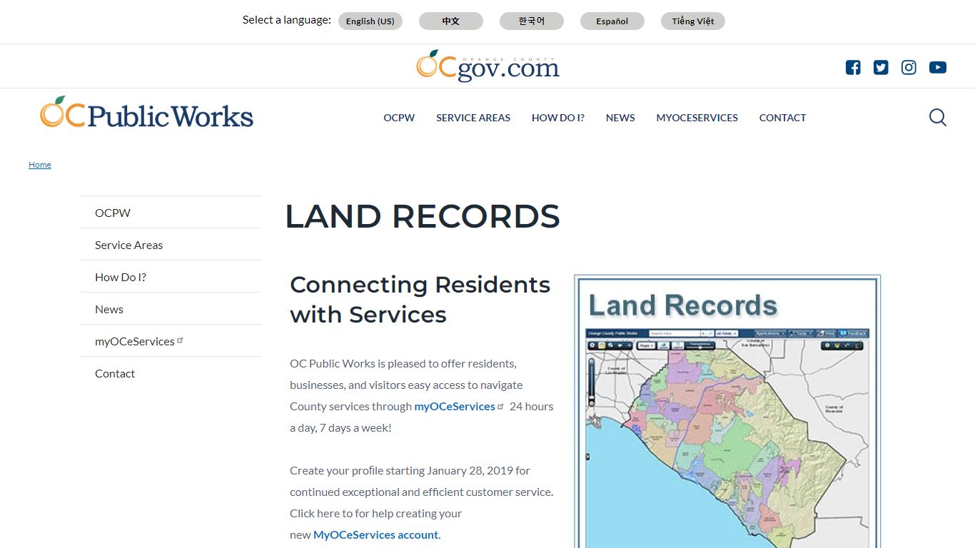 Land Records | OC Public Works: Orange County California